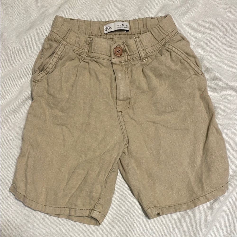 Zara Kids Tan Linen Shorts
